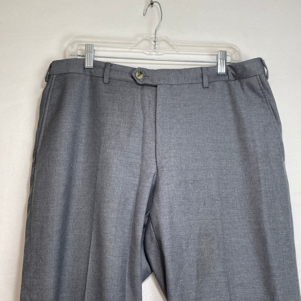 VTG Pal Zileri Su Misura Mens 34x28 Grey Italian‎ Tailored Dress Pants Slacks